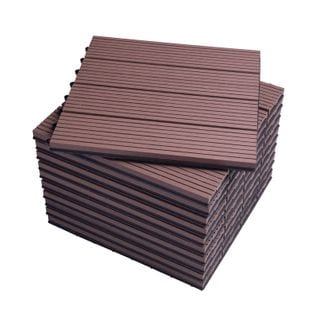 Lot De 11 Dalle De Terrasse En Composite Bois-plastique.1m².30x30 cm.brun