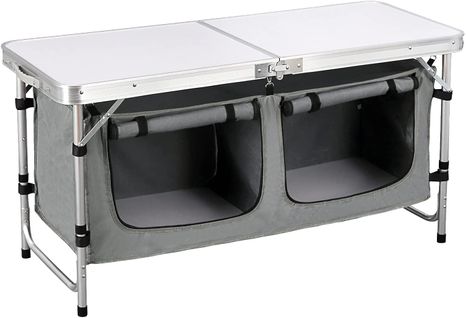Table De Pique-nique Pliante.table En Aluminium.cuisine De Camping.120x47x62/69.5cm