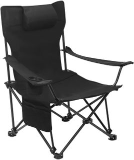Chaise De Camping Pliante - Chaise Pliable Légère - Chaise De Pêche Dossier Réglable - Noir