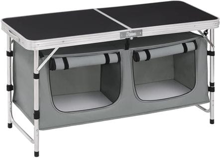 Table De Pique Nique Pliante.table En Aluminium.hauteur Réglable.120x47x62/69.5cm.noir