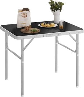 Table De Camping Pliable. Table De Jardin. Table De Pique-nique Hauteur Réglable. Noir