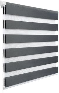 1 Pièce Store Enrouleur Double 90x120cm,fixation Rapide Sans Perçage,isolant Thermique,gris Foncé