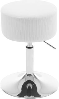 Tabouret De Maquillage Rembourré En Velours Côtelé,Tabouret De Bar Pivotant,Hauteur Réglable,Blanc