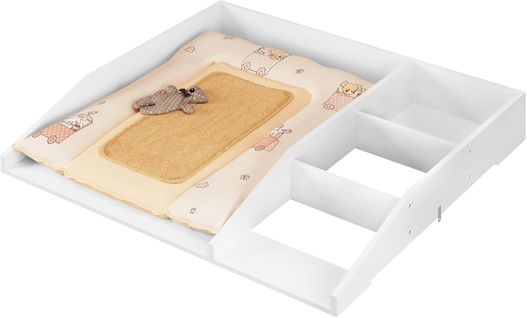 Plan à Langer Pour Commode, Table à Langer, Amovible, Avec Cloison, 80x74,5x13,5cm, Blanc