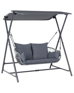 Balancelle De Jardin Fiastra Métal Gris Foncé