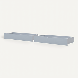 Lot De 2 Tiroirs De Rangement Pour Lit Bois De Pin Cronat Gris