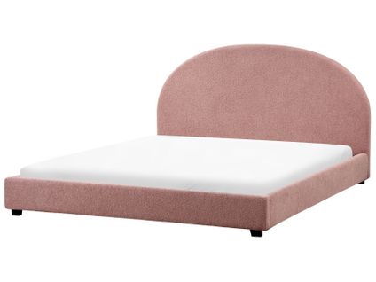 Lit Avec Sommier Tissu Vaucluse 180 X 200 Cm Rose Pastel