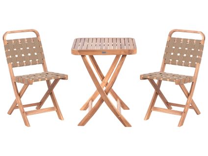 Ensemble Bistrot Pliant Calciano Bois D'acacia Certifié Marron