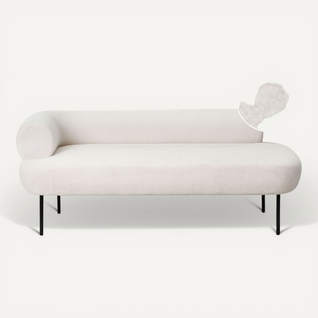 Chaise Longue Côté Gauche Mirmande Bouclé Blanc Cassé