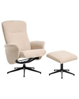 Fauteuil Inclinable Japet Bouclé Beige