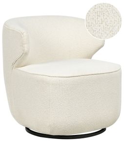 Fauteuil Pivotant Molleby Bouclé Blanc Cassé