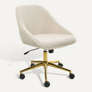 Chaise De Bureau Bardsdale Velours Beige Clair