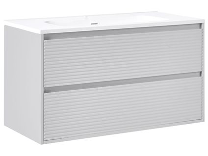 Meuble-lavabo Mural Avec Vasque Bahia Gris