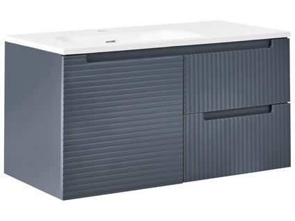 Meuble-lavabo Mural Avec Vasque Vala Gris Graphite