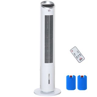 Rafraîchisseur D’air Tour 60 W D.30x100.8 Cm Blanc, Humidification, Télécommande, Minuterie 8 H