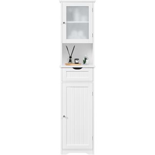 Meuble Colonne De Salle De Bain Armoire Cuisine Etagère Réglable 170 Cm De Haut