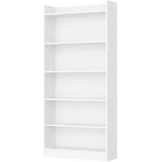 Bibliothèque Sur Pieds Avec 6 Compartiments Ouverts, Hauteur 160 Cm, Blanc