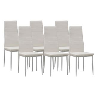 Chaises De Salle à Manger Milano, Lot De 6, Blanc