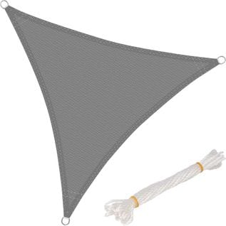 Voile D’ombrage Triangulaire En Hdpe. Protection Contre Le Soleil .3.6x3.6x3.6m Gris
