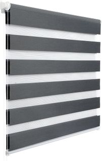 1 Pièce Store Enrouleur Double.fixation Rapide .isolant Thermique.85x220 Cm.gris Foncé