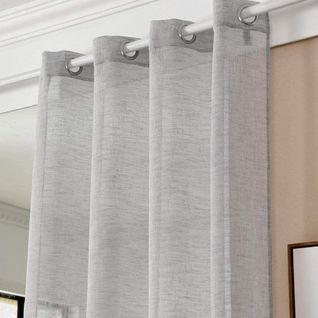 1 Pièces Rideaux Semi-transparents. Voilage à Oeillets. 140x225cm. Gris Clair. Vh5862hgr