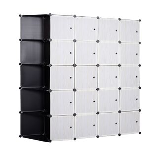 Armoire Plastique.étagère De Rangement Diy Pour Le Stockage De Vêtements/livres.13 Cubes.blanc Noir