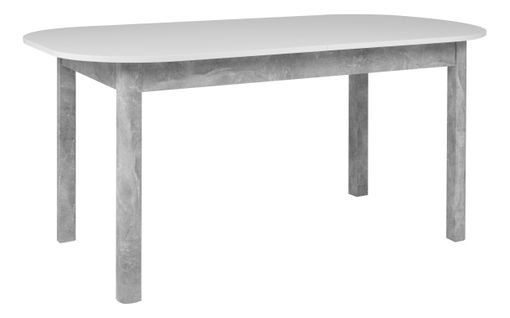 Table L.160/200 rectangulaire TOLEDO 2 imitation béton/ blanc