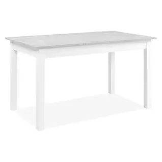 Table extensible L. 140/180 cm DORA Imitation béton/blanc vue 3/4