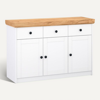 Commode En Bois 3 Portes Blanche