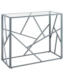 Table Console Argenté En Verre Orland