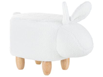 Tabouret Enfant En Tissue Peluche Blanc Bunny