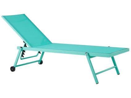 Chaise Longue En Aluminium Avec Revêtement Turquoise Portofino
