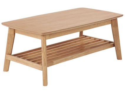 Table Basse Avec Étagère Bois Clair Tulare