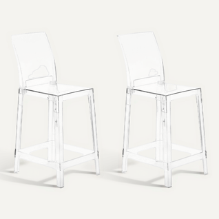 Tabouret De Bar Set De 2 Transparent Wellington
