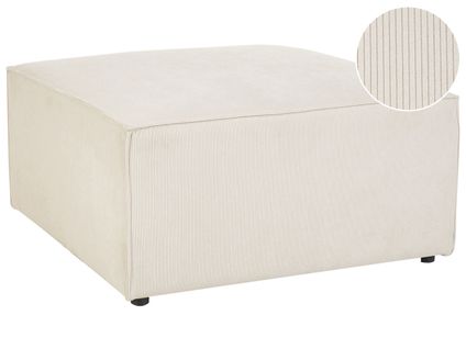Pouf Ottoman En Velours Côtelé Beige Lemvig
