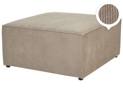 Pouf Ottoman En Velours Côtelé Taupe Lemvig