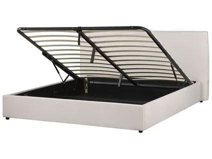 Lit Ottoman Velours Lavaur 180 X 200 Cm Blanc Cassé