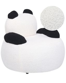 Fauteuil Panda En Bouclettes Blanc Et Noir Pour Enfant Viby