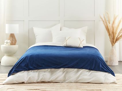 Housse De Couette Bleu Marine 135 X 200 Cm Rhea