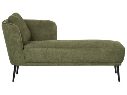 Chaise Longue Côté Gauche Artheze Tissu Vert Foncé