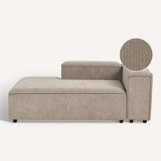 Chaise Longue Côté Droit Ardal Velours Côtelé Marron Clair