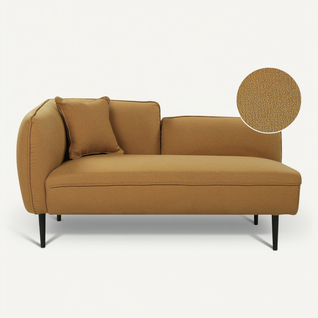 Chaise Longue Côté Gauche Chevannes Bouclé Moutarde