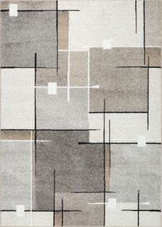 Tapis Pearl Moderne Salon Découpe Contour, Beige, 200x280 Cm