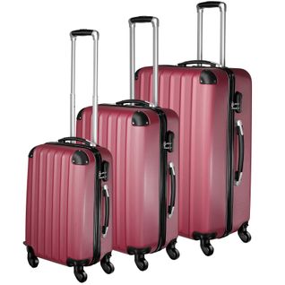 Set De Valises Trolley Rigides 3 Parties Abs Robuste Poignée Télescopique