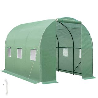 Serre Tunnel 7 M² En Forme De Tunnel Avec 6 Fenêtres 343x200x200cm