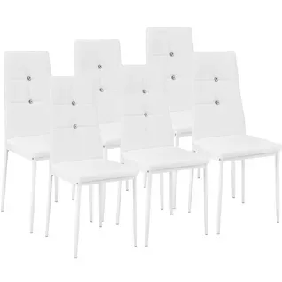 Ensemble De 6 Chaises Salle à Manger Paillettes Cuir Synthétique Blanc