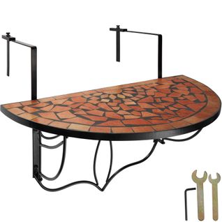 Table De Balcon Rabattable 75 X 65 X 62 Cm - Marron Terracotta