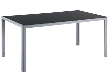 Table De Jardin En Aluminium Et Verre Noire 160 X 90 Cm Catania