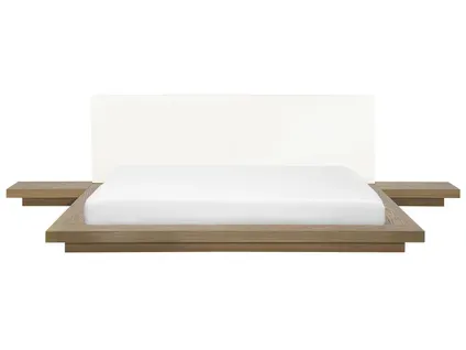 Lit Double Japonais 180 X 200 Cm Bois Clair Zen