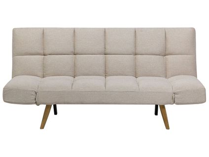 Canapé Convertible 3 Places En Tissu Beige Ingaro